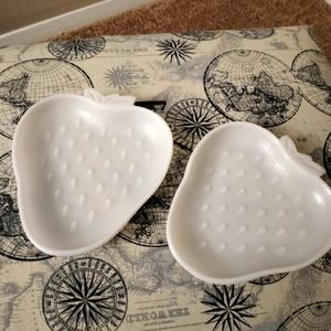 Milk glass plates